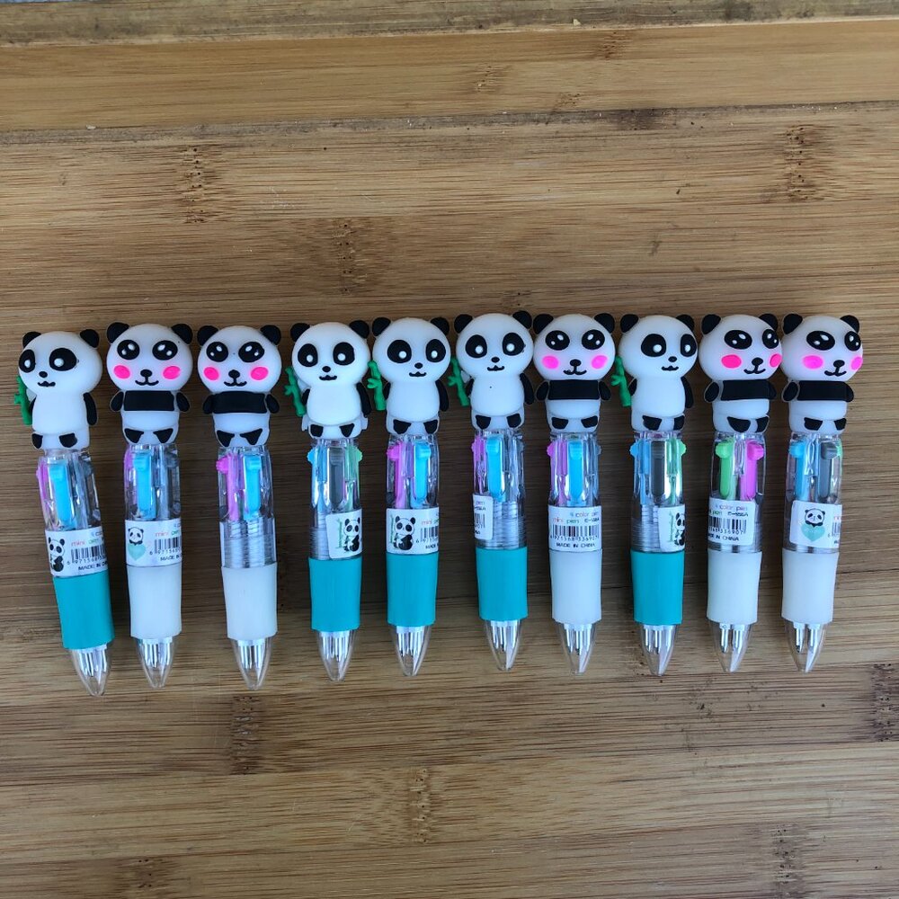 Clearance - 10 Pack of Panda Bear Multi Color Pens